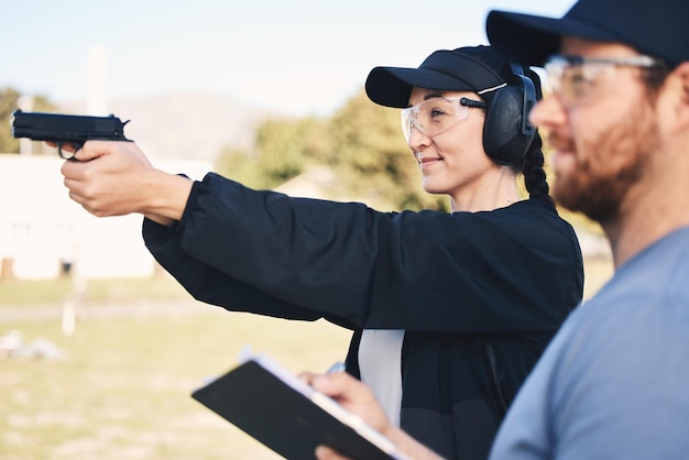 Woman shooting pistol